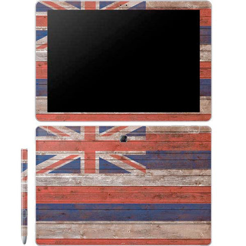 Hawaiian Flag Dark Wood Galaxy Book 12in Skin